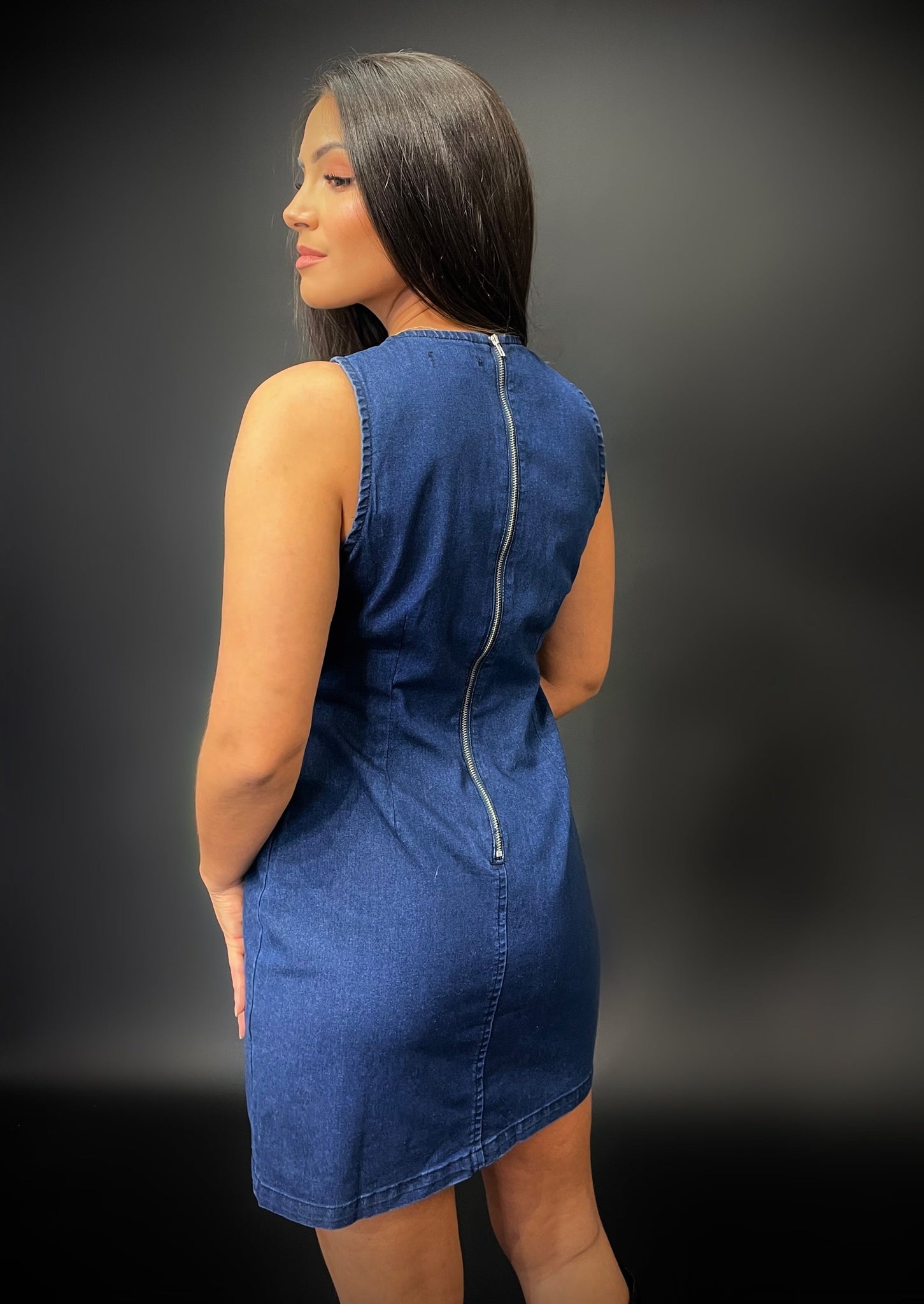 DENIM SHIFT DRESS