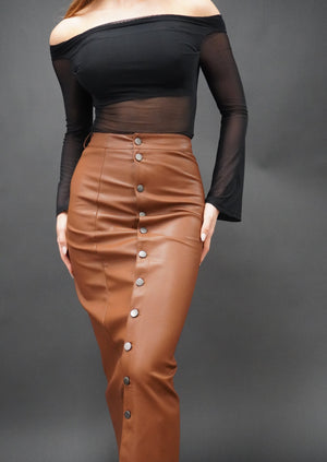 SAINT LEATHER SKIRT